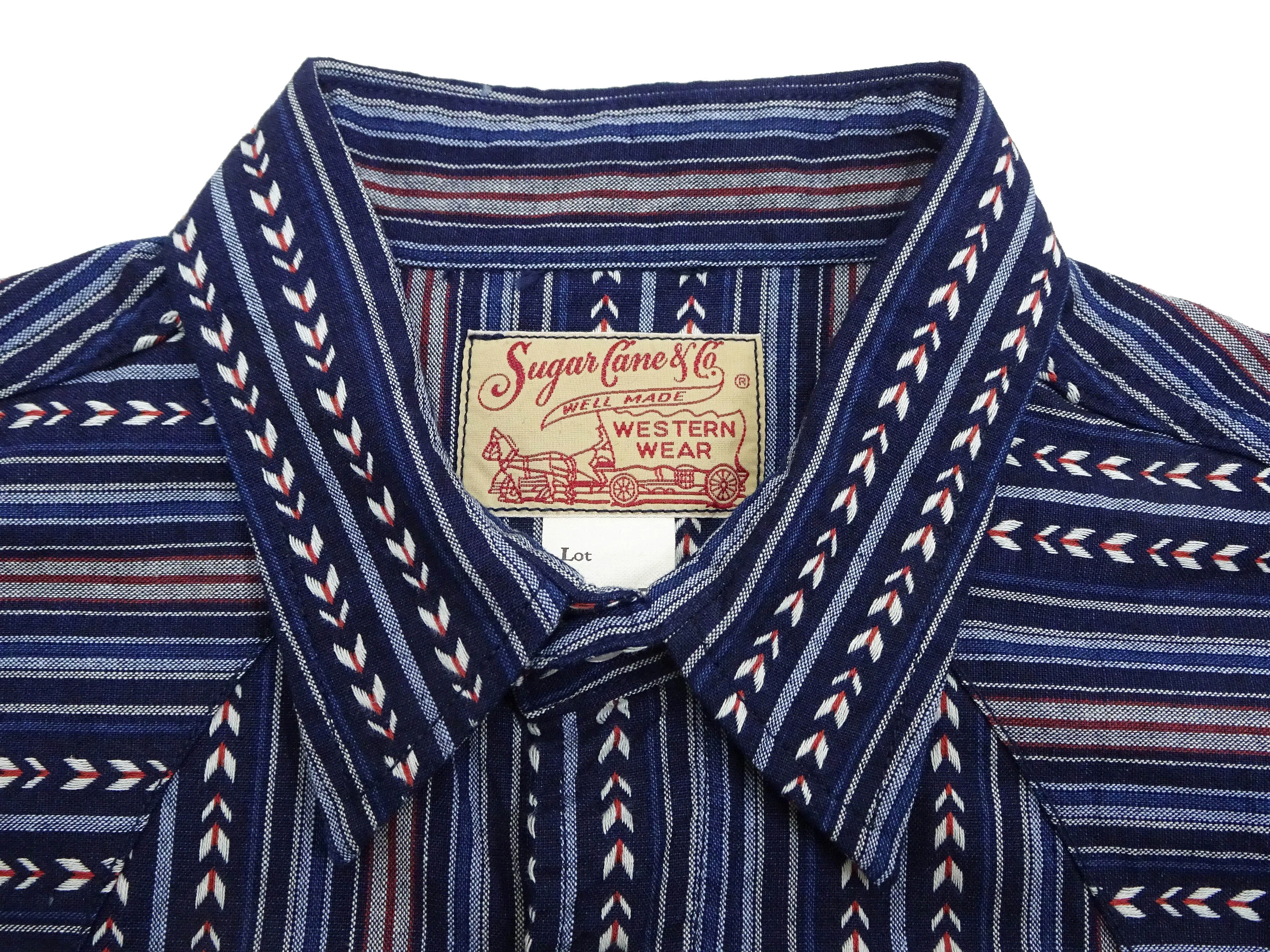 Sugar Cane Western Shirt Men's Long Sleeve Vertical Multi Striped Serape Shirt SC28998 128/Navy