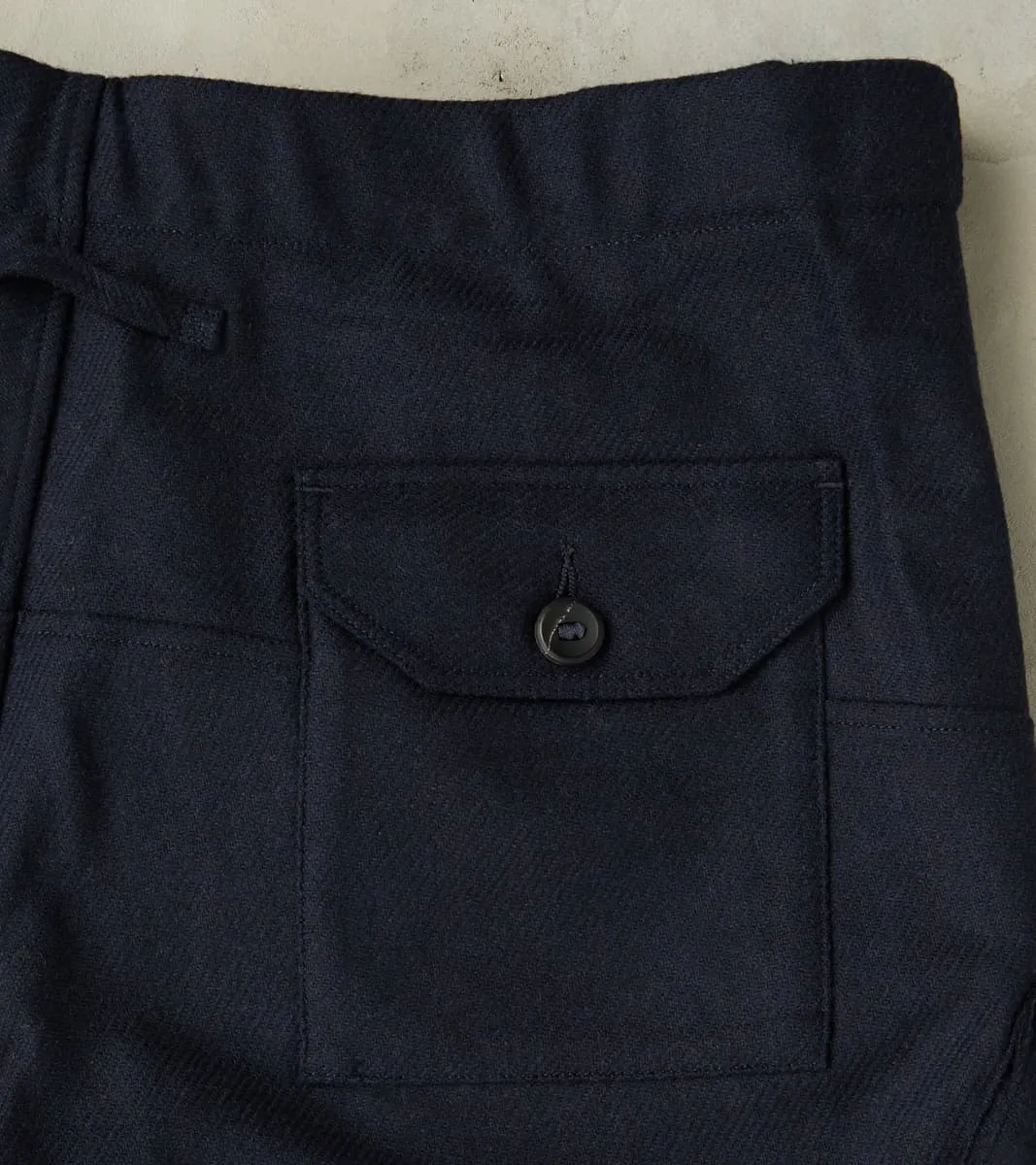 Swiss Army Cargo Trousers - Abraham Moon® Navy Merino Twill