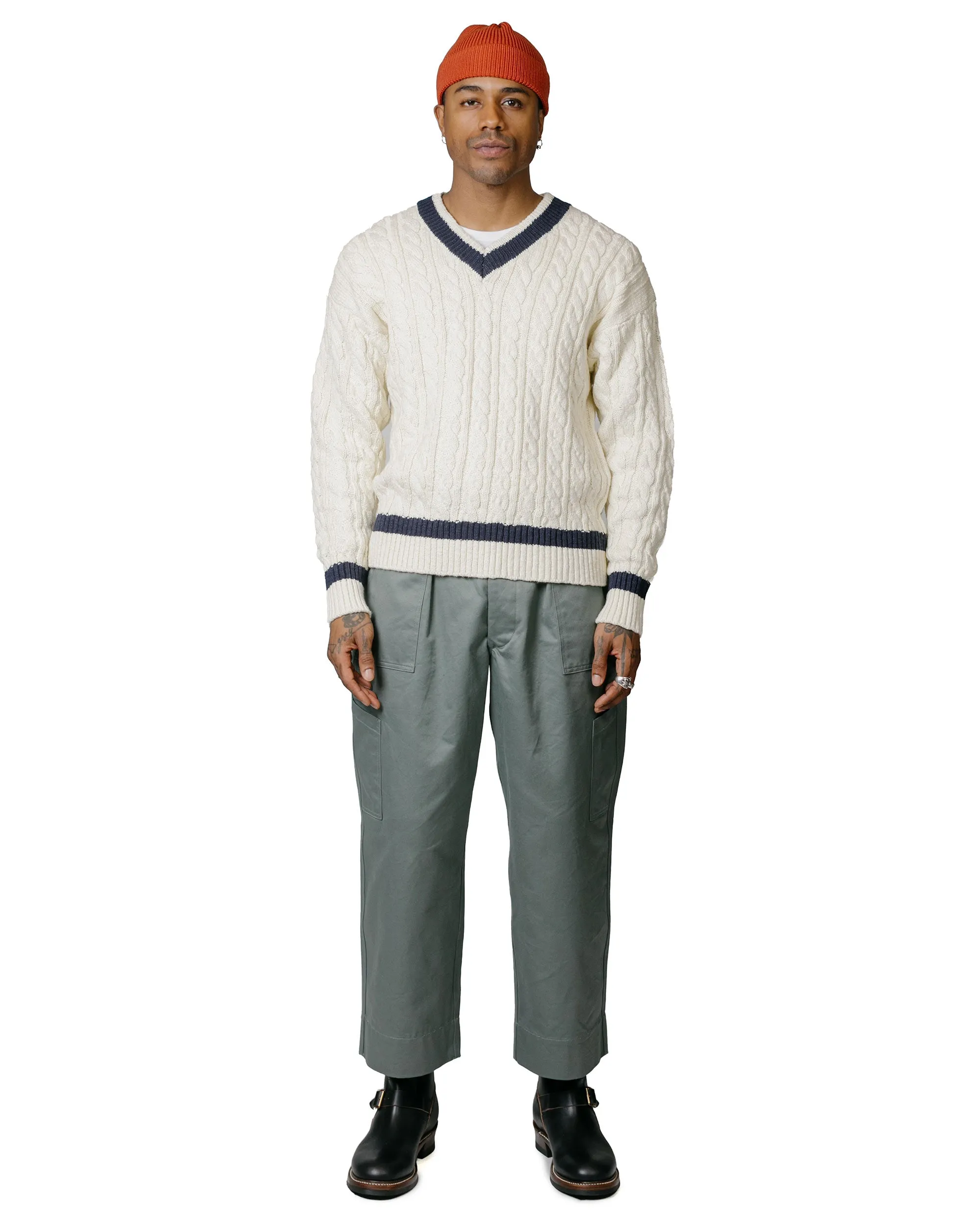 The Real McCoy's MC23108 Tilden Knit Sweater Milk