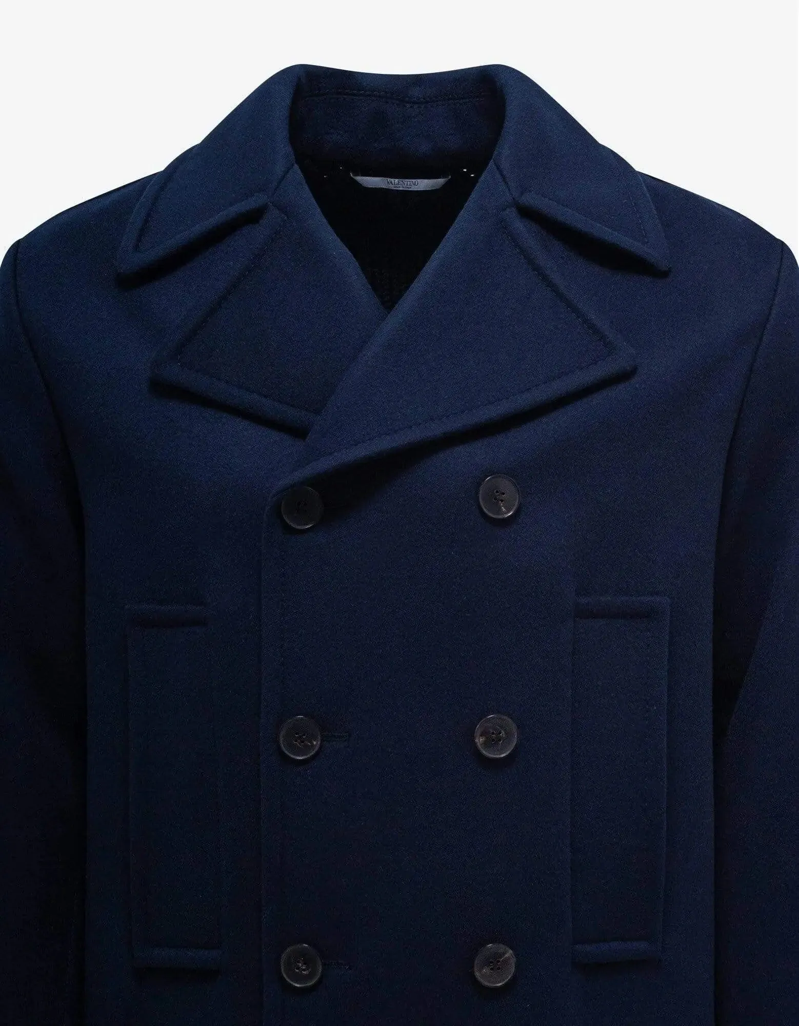 Valentino Garavani Navy Blue Double-Breasted Wool Jacket