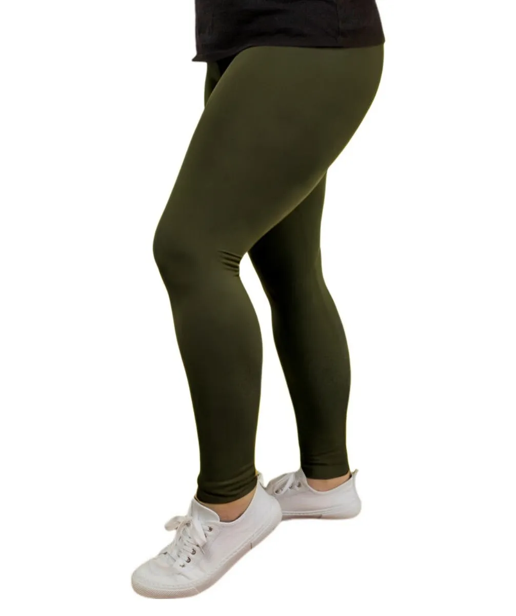 Veronica Fleece Lined Women's Plus-Size Leggings Green Sizes 16 - 26