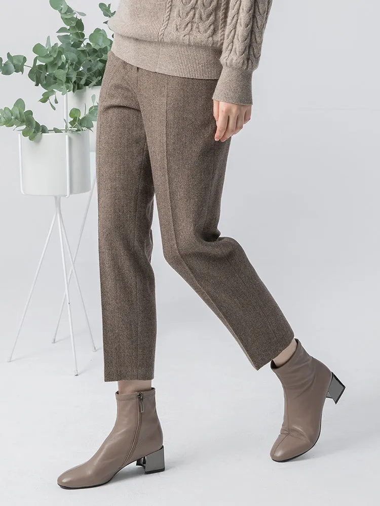 Washable Wool Tapered Mid-Calf Pants