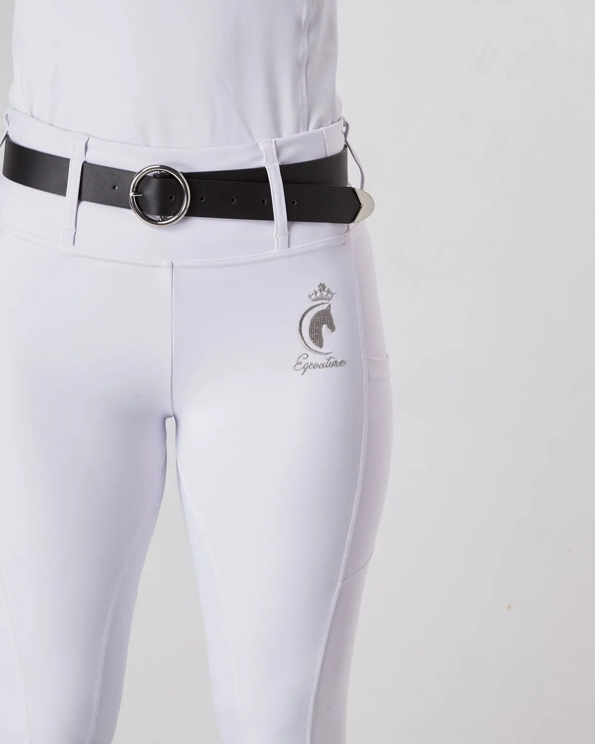 WINTER Thermal Competition Full Seat Riding Leggings / Tights- COMPETITION WHITE