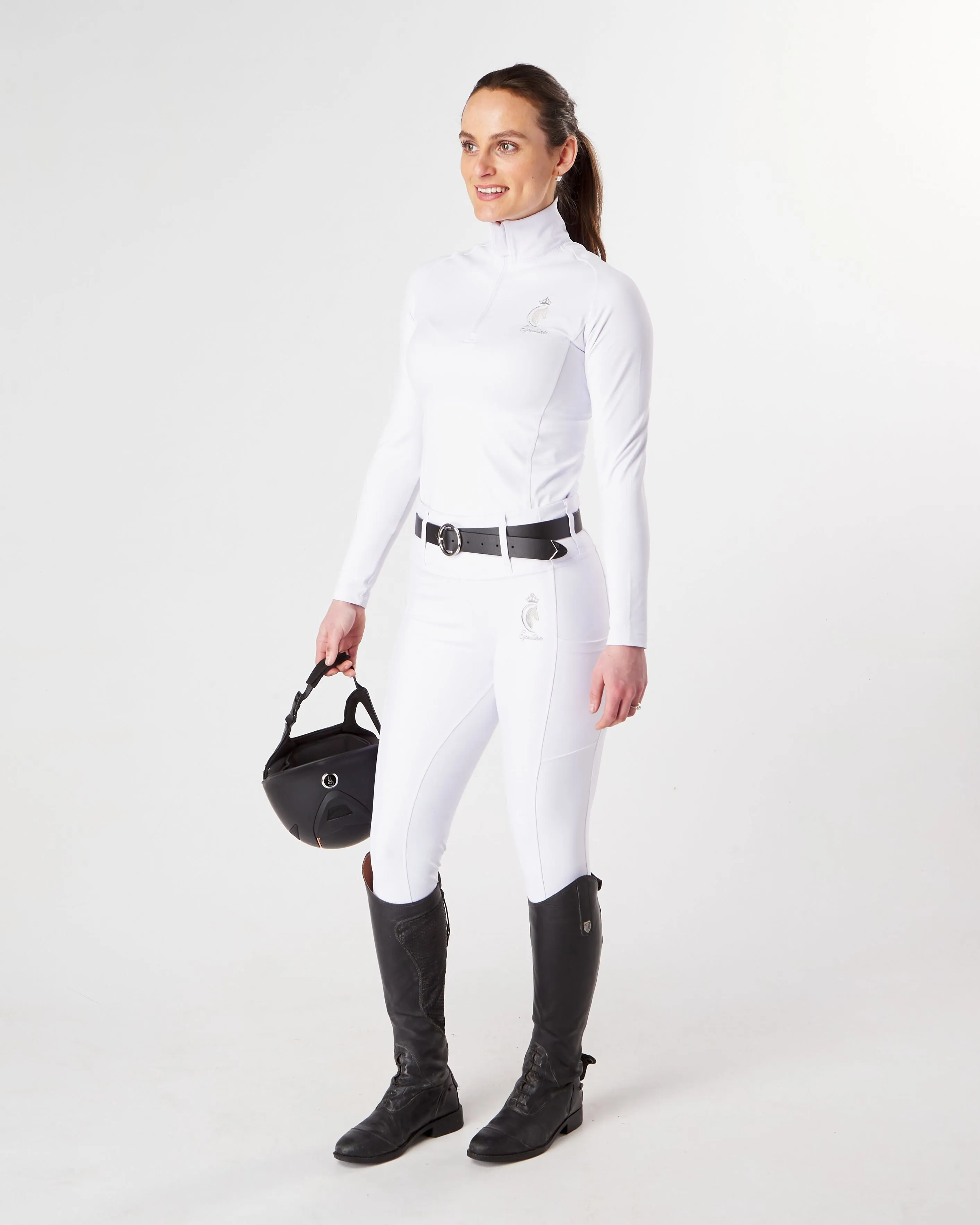 WINTER Thermal Competition Full Seat Riding Leggings / Tights- COMPETITION WHITE