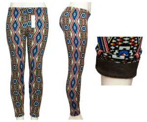 Women Fashion Printed Thermal Fur Lining Leggings Wholesale