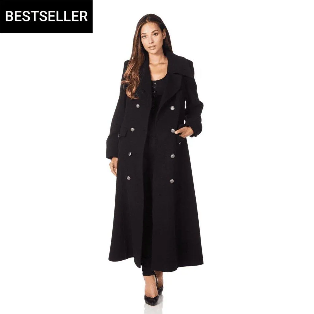 Wool Blend Double Breasted Maxi Coat (2004-WOOL)