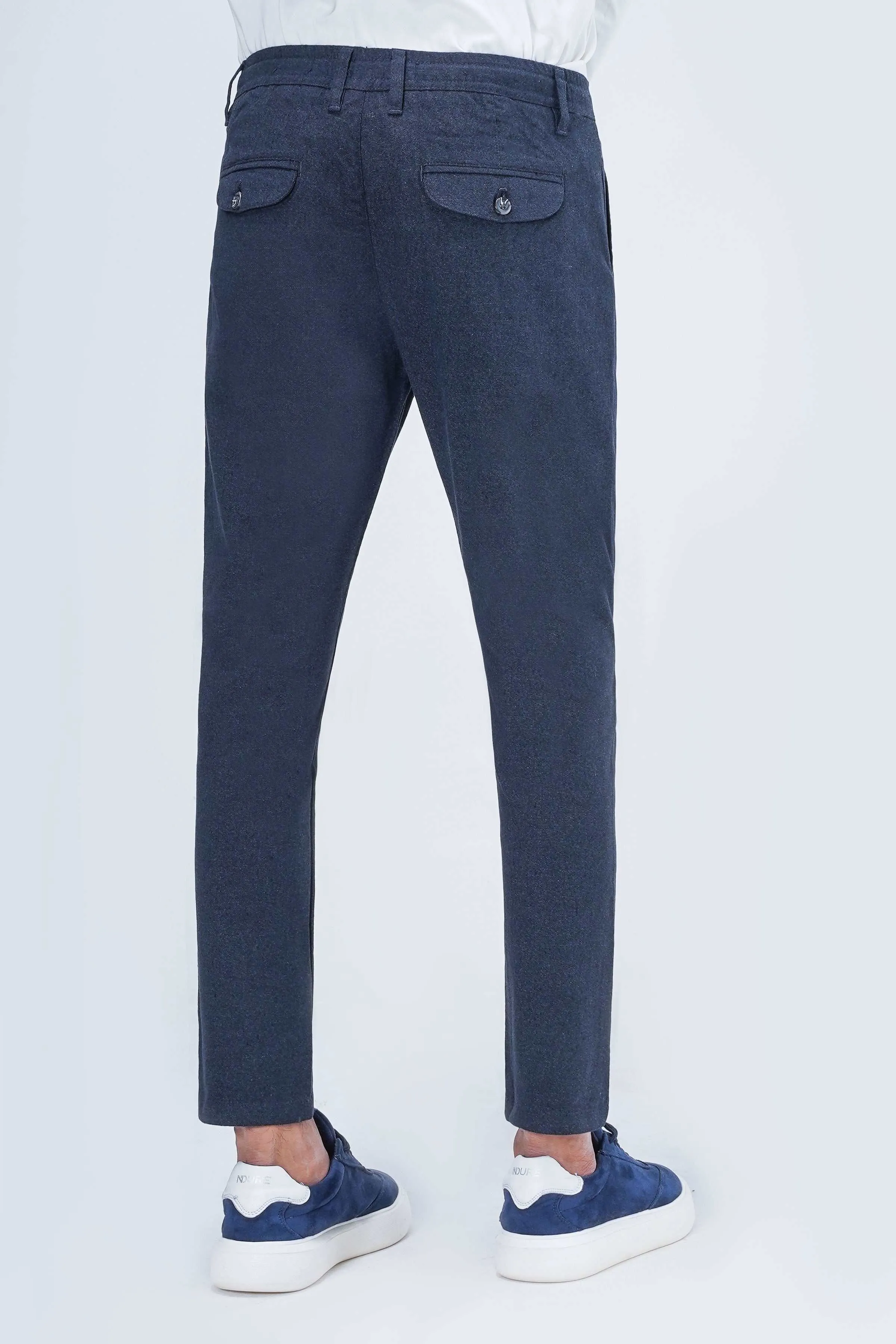 WOOLEN JOGGER WAIST TROUSER NAVY