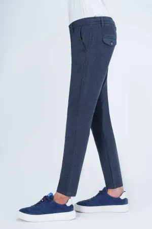 WOOLEN JOGGER WAIST TROUSER NAVY