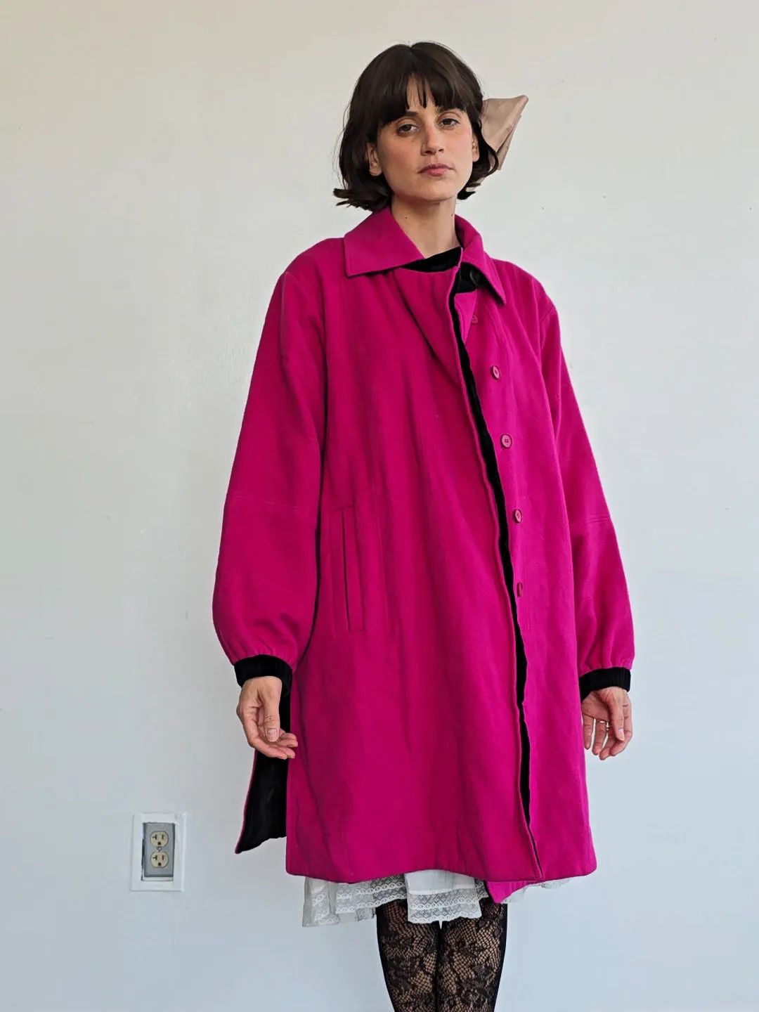 Yves Saint Laurent Bright Pink Coat (L)