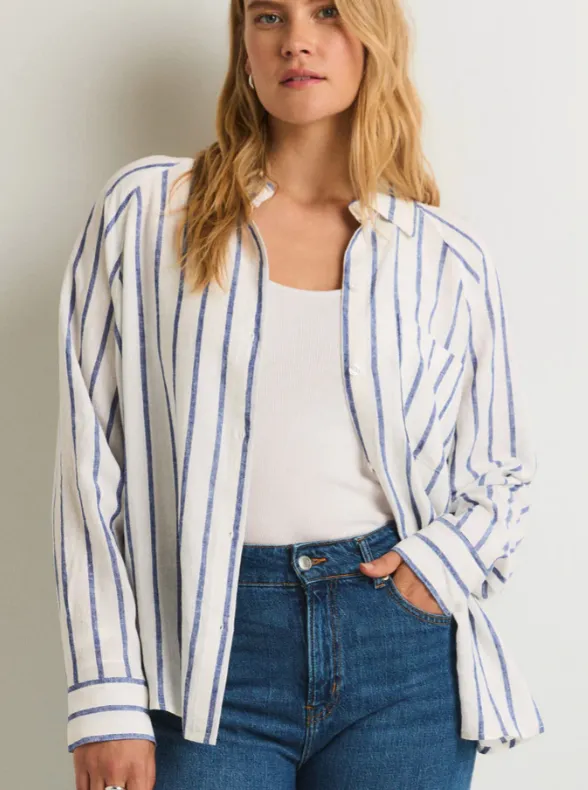 Z Supply The Perfect Stripe Linen Top