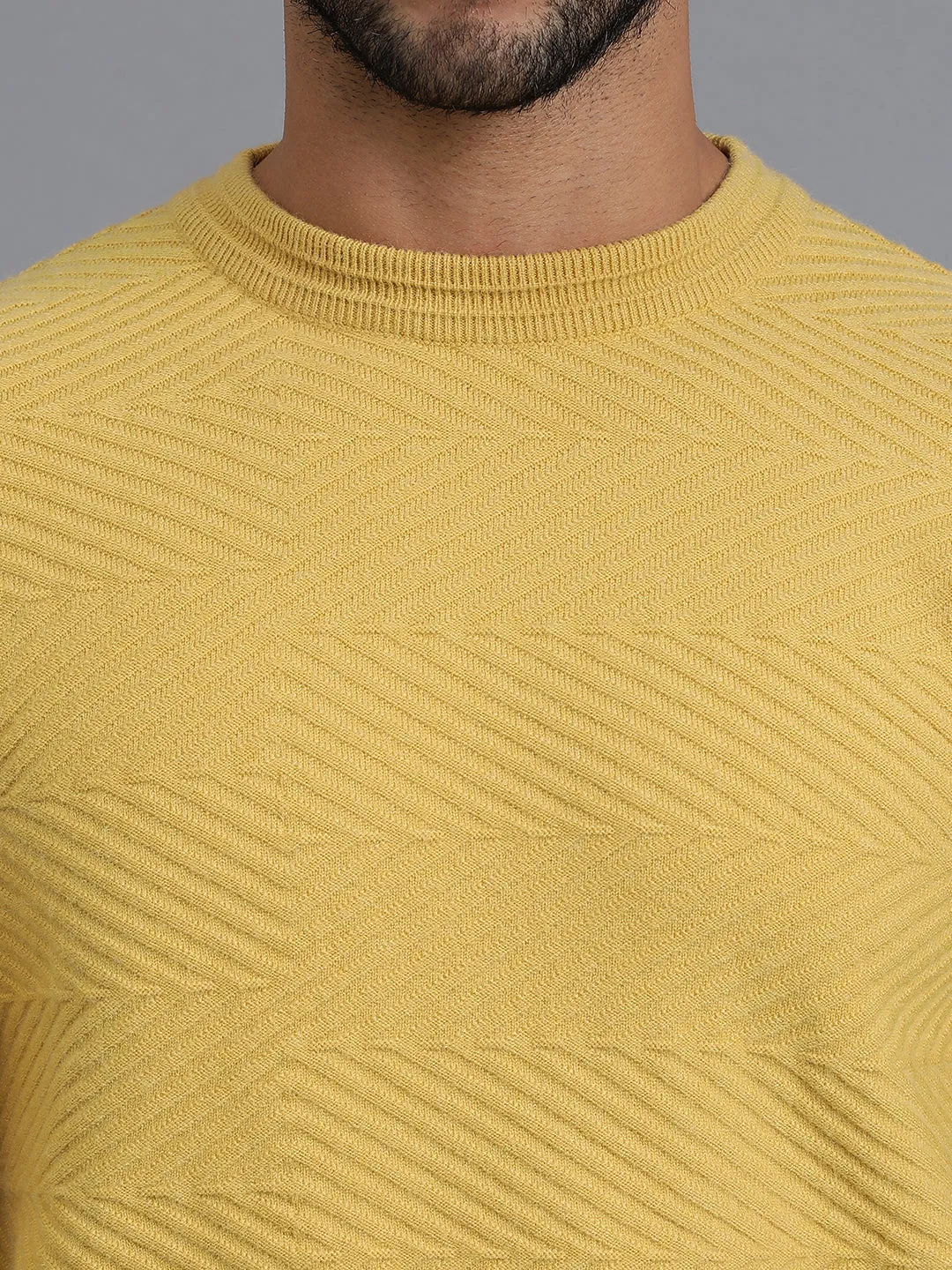 Zig Zag Knitted Unisex Wool Unisex Sweater